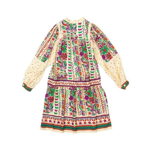 GUCCI 女童连衣裙 58002ZAB822264 AW2020 花色 印花连衣裙