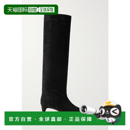 1h可退 香港直邮Staud 女士 Wally 绒面革及膝长靴 F25P1001SUBLK