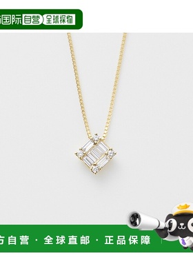 日本直邮日潮 agete 阿卡朵K18YG钻石项链黄色 均码金色精致吊坠