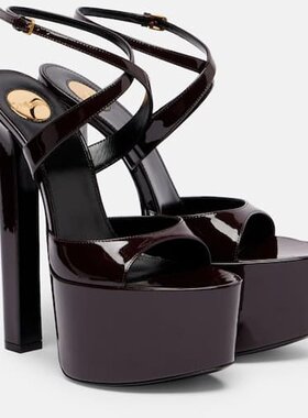 潮奢 Saint Laurent 圣罗兰 女士 Rossy 160 漆皮防水台凉鞋