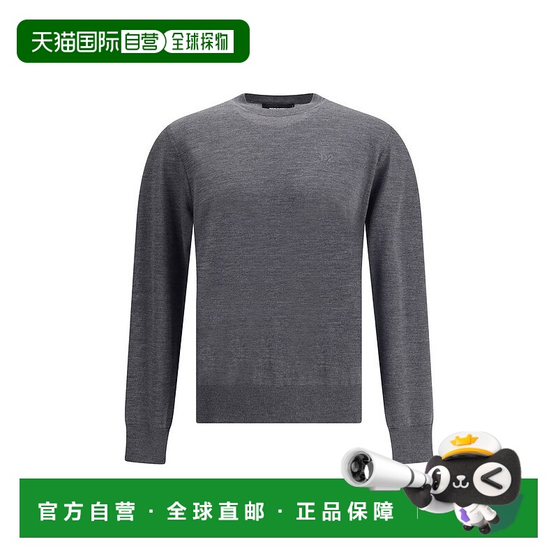 自营Dsquared2Virgin Wool男式毛衣-灰色 美国奥莱直发
