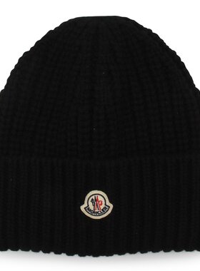 MONCLER 女士帽子 K20933B00035M4281999 CO 黑色 罗纹针织帽子