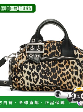 1h可退 香港直邮潮奢 GANNI 甘尼 女士 驼色 & 黑色迷你 Leopard