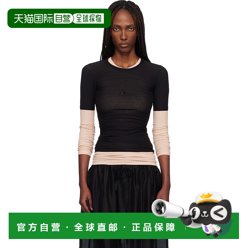 香港直邮潮奢 Baserange 女士 黑色 Heart T 恤 TOHS