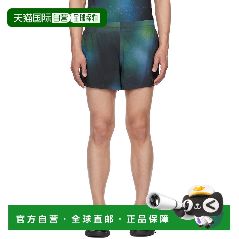1h可退 香港直邮潮奢 Y-3 男士 绿色 Allover Print Running 短裤