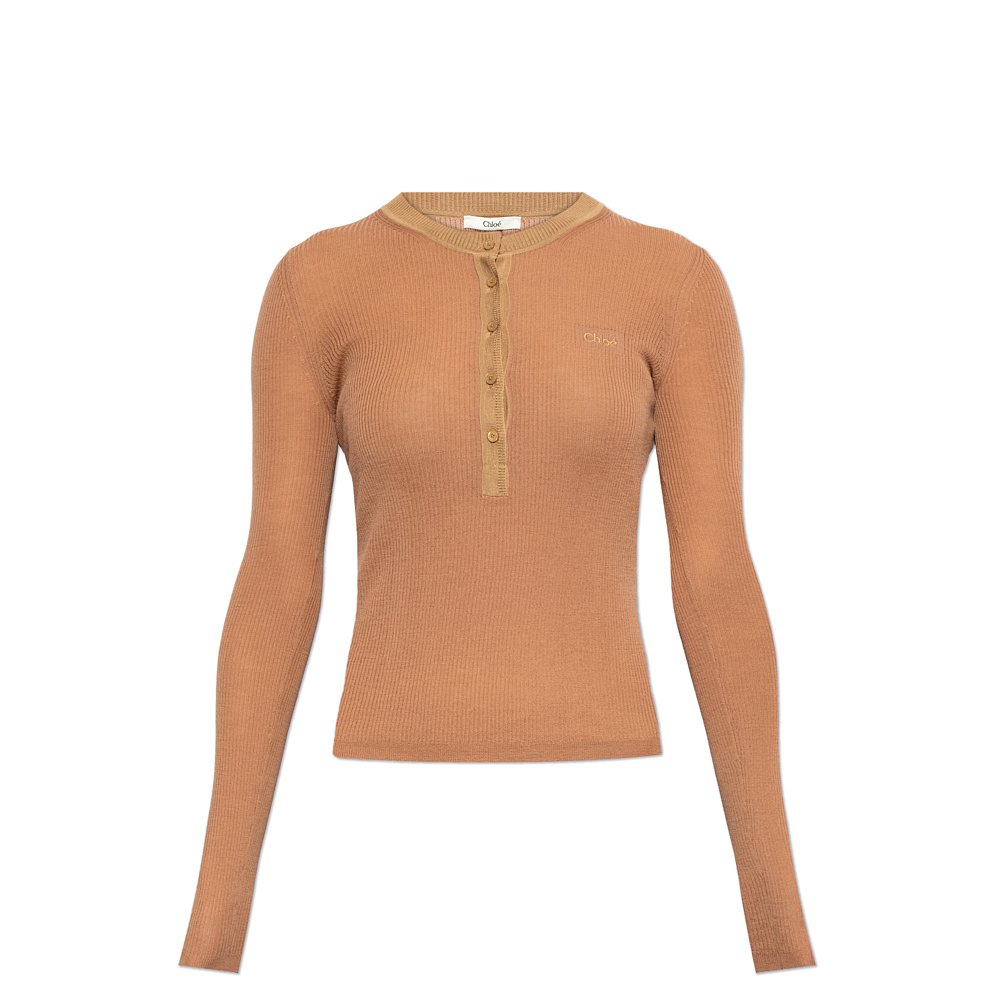 CHLOÉ 女士针织毛衣 CH24WMP516676I3 SS2025 粉红色 长袖针织衫