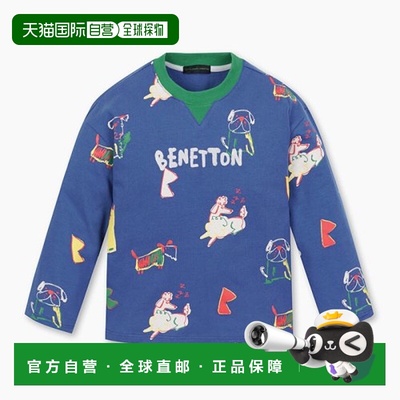 韩国直邮BENETTON儿童童装T恤QATS04341BL