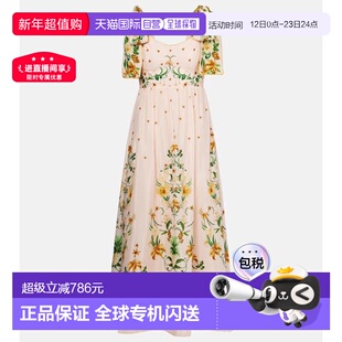 1h可退 香港直邮FARM RIO 女士 花朵棉混纺中长连衣裙 colorful花