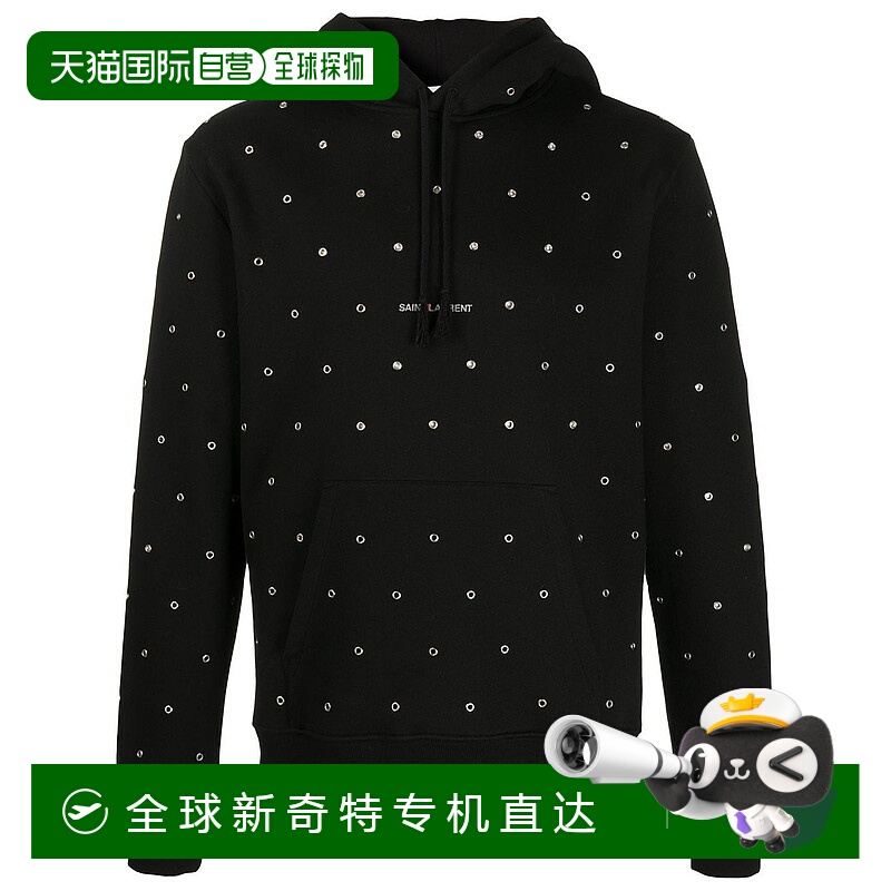 1h可退 香港直邮潮奢 Saint Laurent 圣罗兰 男士 黑色徽标印花连