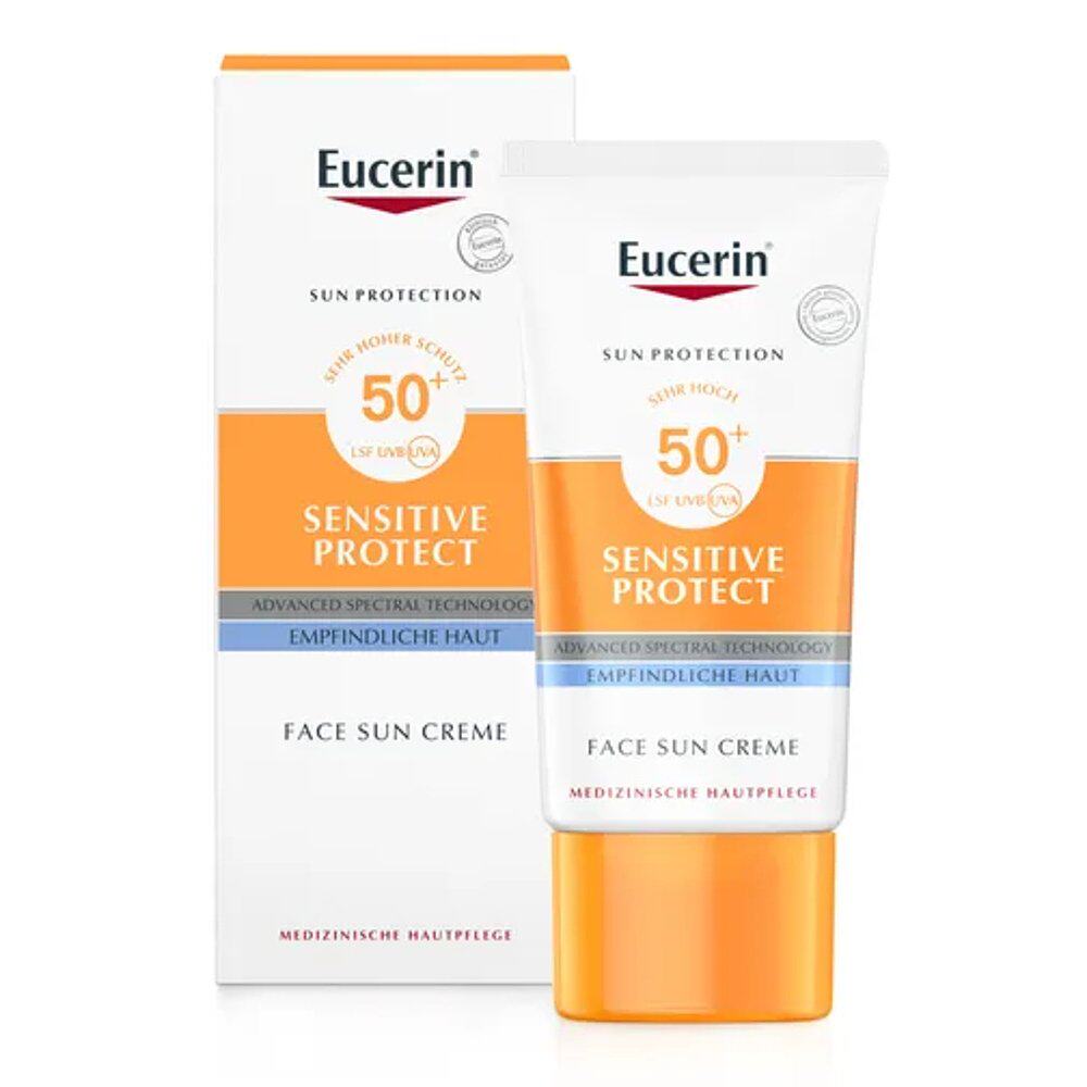 欧洲直邮Eucerin德国优色林敏感肌防晒霜50ml轻盈不油腻新品SPF50