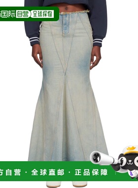 1h可退 香港直邮off-white 女士 蓝色牛仔半身裙 OWYF02HF25DEN00