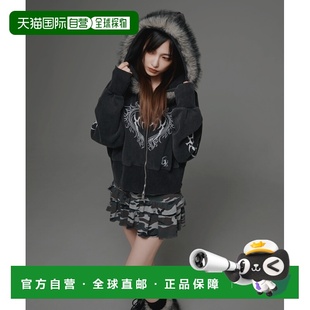 KOMC25a0 宽松部落印花拉链连帽外套 1h可退 日本直邮.KOM男女同款