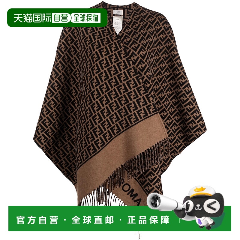香港直邮FENDI 女士围巾 FXX723AQCWF0QE1 AW2024 棕色 PONCHO 13