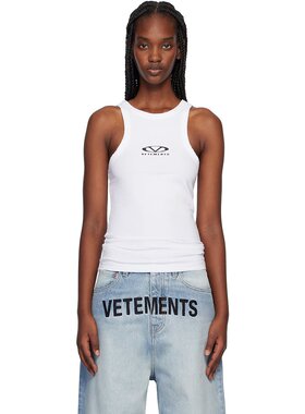 潮奢 Vetements 维特萌 女士 白色 Oval Logo 背心 UA66TO600W
