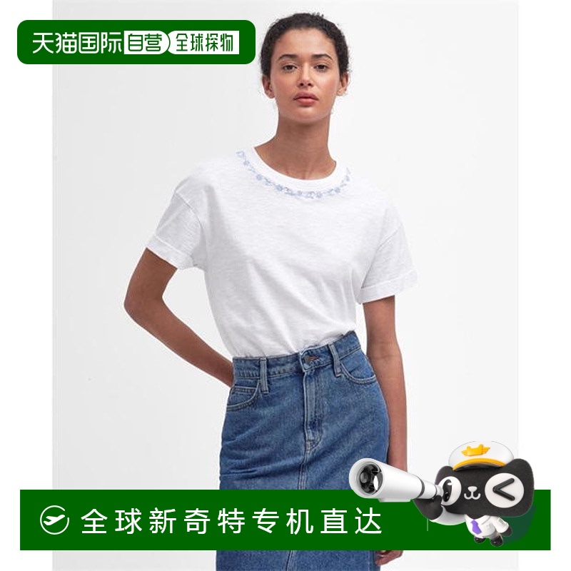 香港直邮潮奢 Barbour 巴伯尔 女士 Apia T恤 white白色 舒适时尚