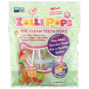 香港直发Zollipops祖莉洁牙棒棒糖水果口味牙齿友好清洁全素88g