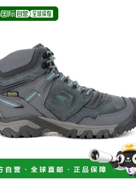 香港直邮Keen 女士 Ridge Flex Mid 钢灰色/瓷白色防水徒步鞋 102