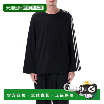 香港直邮Y-3 男士T恤 KQ9795BLK SS2026 黑色 STRIPES L/S TEE