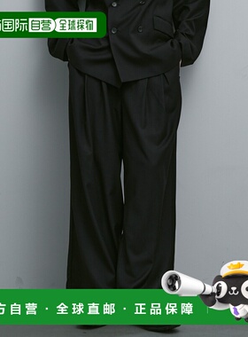 日本直邮remer 男女同款 TR混纺羊毛感深褶阔腿西裤 RR00000089