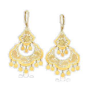 自营 Ross-Simons 意大利 14kt 黄金花丝枝形吊灯耳环 - 黄色 美