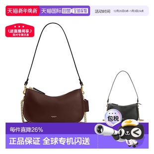 女士小包蔻驰斜挎包女包 枫叶色 香港直邮COACH蔲驰 拉链斜跨包