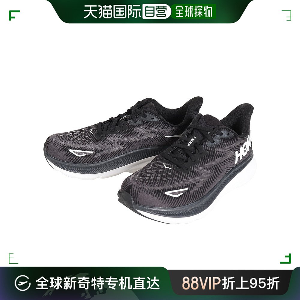 日潮跑腿HOKA ONE女式跑鞋 Clifton 9 Wide Clifton 9 黑色 运动鞋new 跑步鞋 原图主图