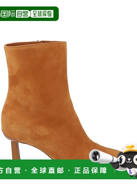 自营salvatore ferragamoJana Suede Booties - camel 美国奥莱直