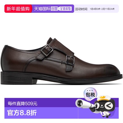 1h可退 香港直邮BOSS 波士 男士 棕色孟克鞋 50543812 brown棕色