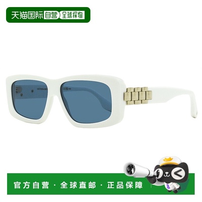 自营Victoria Beckham 女士链条矩形太阳镜 VB669S 101 白色 55