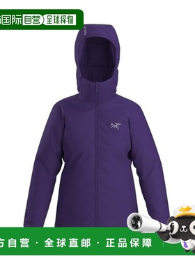 自营欧洲直邮ARCTERYX始祖鸟 ATOM女士紫色尼龙连帽外套抓绒