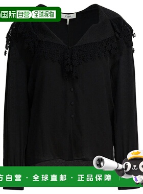 香港直邮CHLOÉ 女士卫衣 CH25WHT15332001 AW2025 黑色 Blouse In