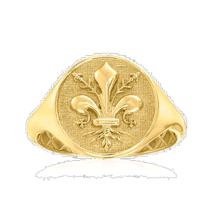 自营 Ross-Simons 意大利 14 克拉黄金 Fleur-De-Lis 图章戒指 -