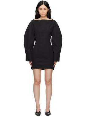 JACQUEMUS|黑色 La Casa 'La robe 衬衣 Casaco' 迷你连衣裙