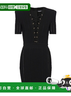 香港直邮BALMAIN 女士半身裙 CF1R6031KF240PA AW2024 黑色 罗纹