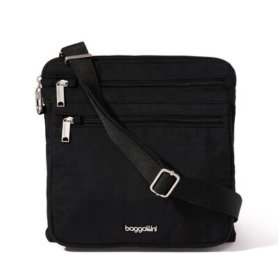 【美国奥莱】直发 baggallini Securtex 防盗大号斜挎包 - 黑色