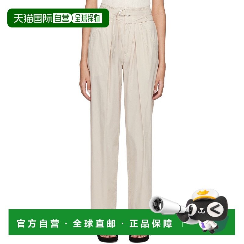 1h可退 香港直邮潮奢 ISABEL MARANT 女士 米色 Celia 长裤 PA037