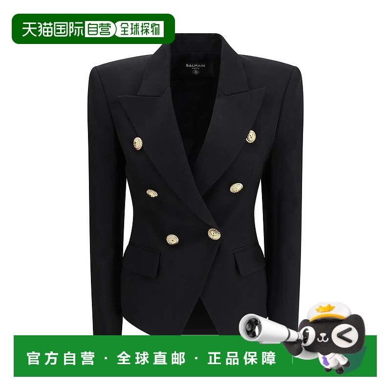 香港直邮BALMAIN 女士外套 GF1SI505WC090PA SS2026 黑色 Balmain
