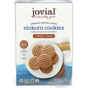 香港直邮Jovial有机Einkorn曲奇饼脆可可健康美味酥脆可口 250g