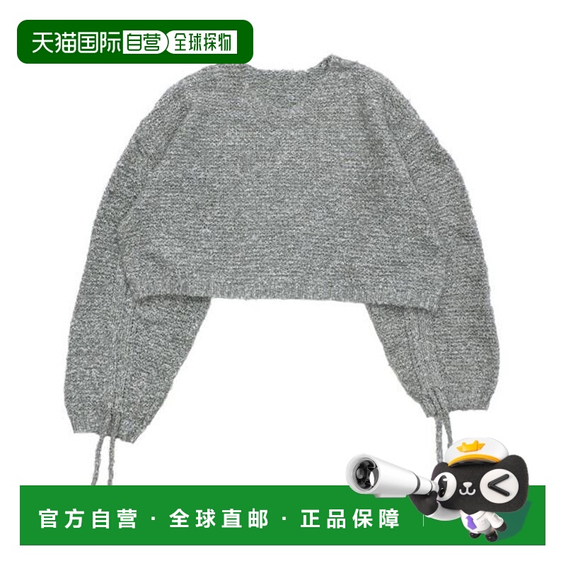 1h可退 日本直邮select MOCA 镂空纱线宽松袖短款针织衫