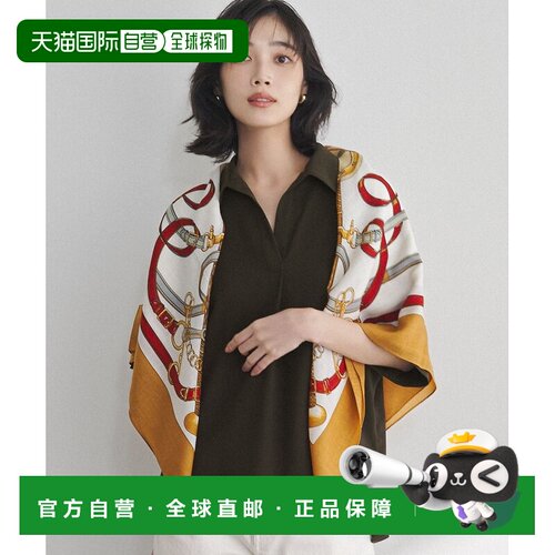 日本直邮23区 女士 羊绒混纺印花方巾 AA3DLA0201