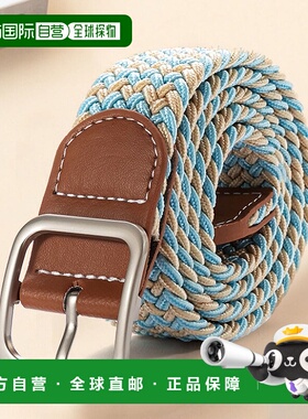 日本直邮florge 无级调节皮革配色尼龙网腰带 FL8218EW08079 腰带