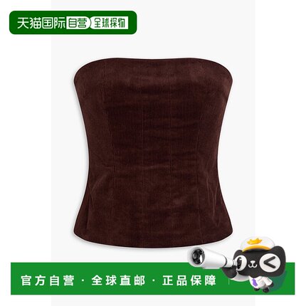 1h可退 香港直邮潮奢 Staud 女士 抹胸棉混纺天鹅绒上衣 5653725M