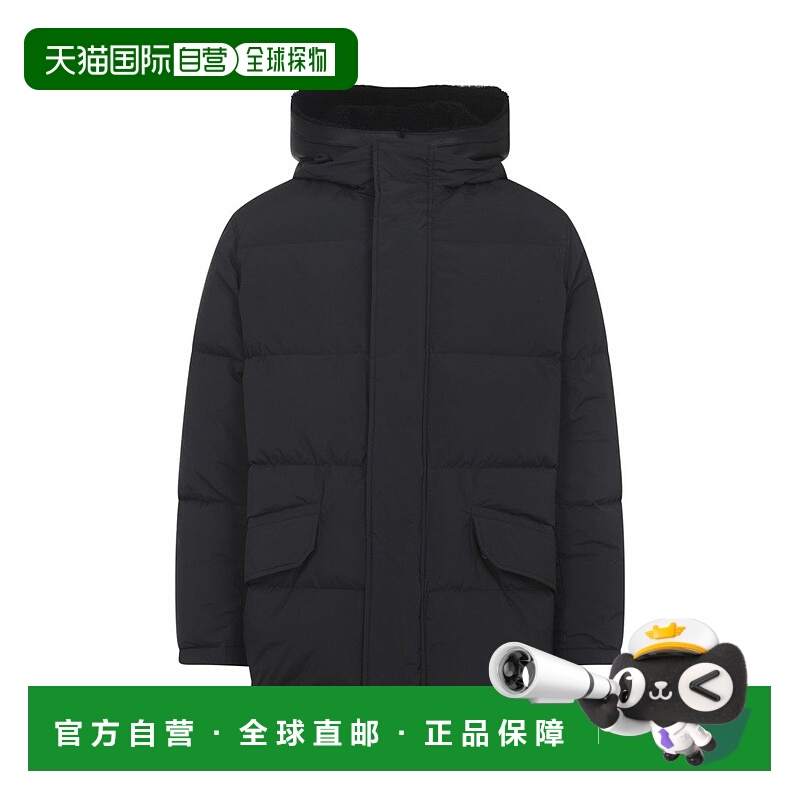 自营yves salomonBlack Lamb Down Jacket With Detachable Leath