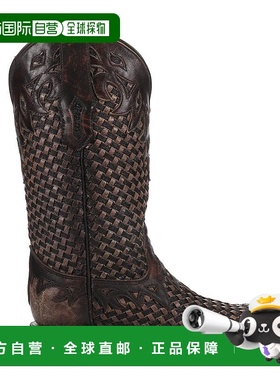 1h可退 【美国直邮】Corral 牛仔靴 闪光编织方头女式时装靴 A452