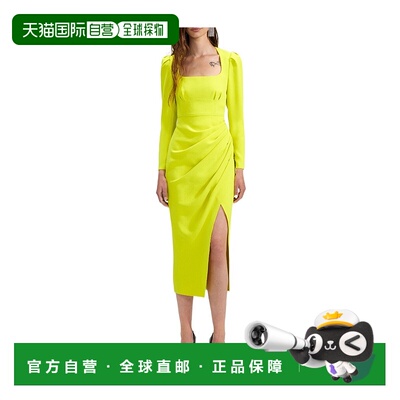 香港直邮Self-Portrait 褶饰中长连衣裙 RS23-015MG女装性感