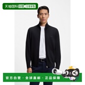 自营欧洲直邮Hugo 深蓝色棉刺绣Logo开衫 Boss 男士