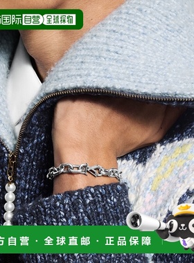 自营欧洲直邮LV路易威登 Yours系列男士钯金色金属链条手链字母