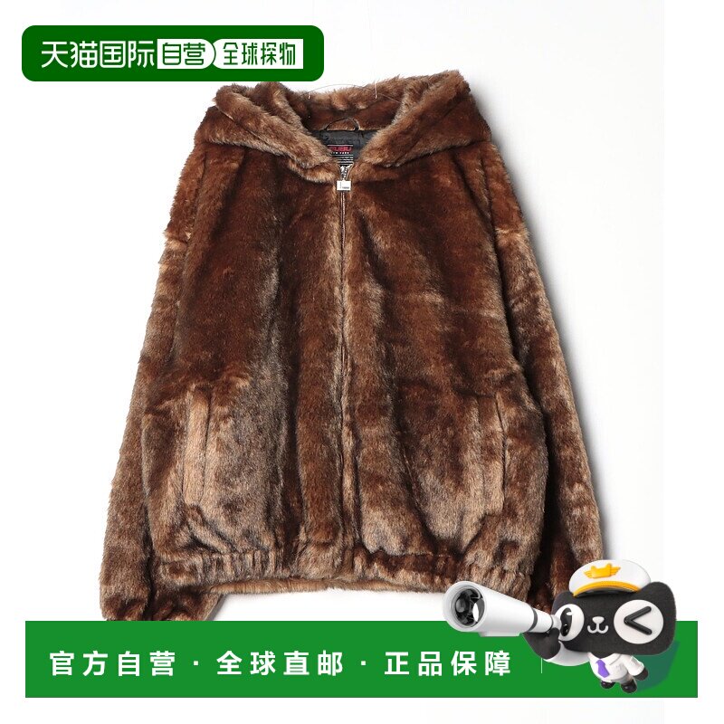 1h可退 日本直邮FUBU男女同款仿毛领连帽外套 半拉链宽松设计 FAM