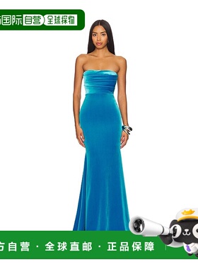 1h可退 香港直邮ALEX PERRY 女士 天鹅绒礼服 D1422RE25 blue蓝色