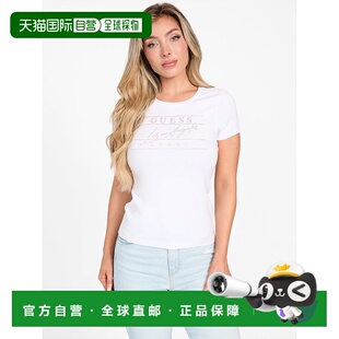 自营 guessEco Viktoria Rhinestone T恤 - 纯白色 美国奥莱直发